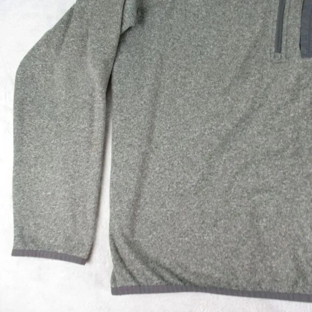 Columbia Sweater Mens Large Gray Zip Pocket 1/2 Zip Fleece Pullover Outdoor Golf